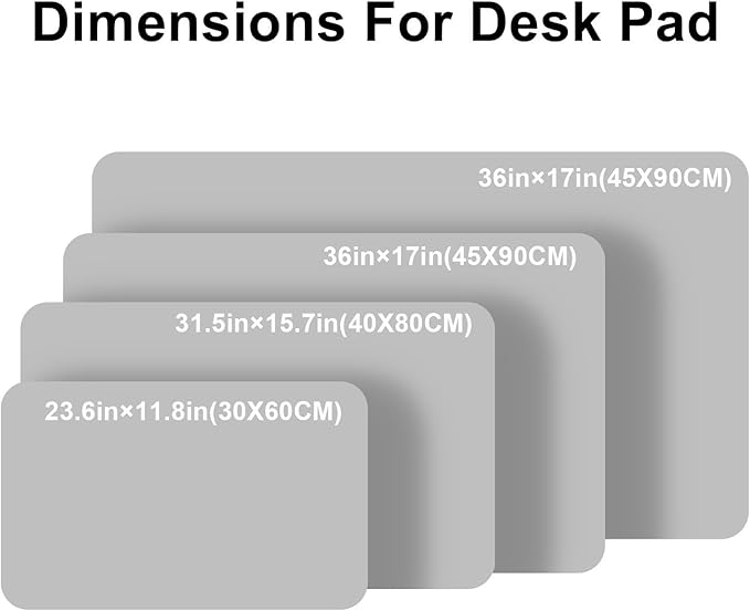 PU Leather Desk Pad Protector Gaming Mouse Pad Non Slip Desk Mat for Keyboard and Mouse Waterproof Desk Writing Pad for Office and Home Desk Accessories(Gray, 47.2 * 17.7)