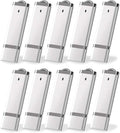 KEXIN 10PCS 8 GB Flash Drive Thumb Drive 8GB USB Drives Memory Sticks 8G Silver