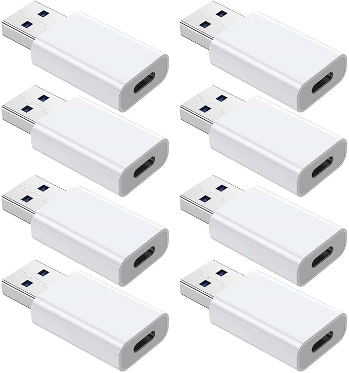 OTG Adapter【8-Pack】 USB-C Female to USB-A Male Adapter, USB to USB C Adapter Compatible with iPhone 16 15 14 13 12, Car, Apple MagSafe Watch Mini Wall Plug,iPad,Galaxy,Pixel 7 6 5,CarPlay etc