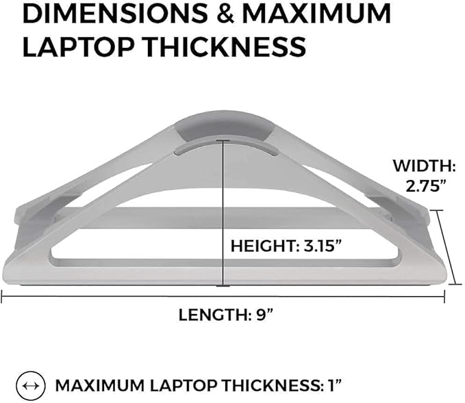 HumanCentric Vertical Laptop Stand for Desks in Silver Color, Upright Adjustable Holder to Dock Apple MacBook, MacBook Pro, and Other Laptops to Organize Work & Home Office, Automatic Grip