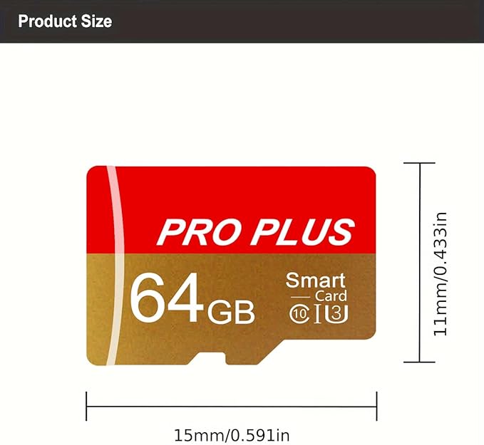 2 Pack Memory Card 64GB with Adapter, High Speed TF Card, UHS-I C10 A1 Memory TF Card for Tablet/Mobile Phone/Camera/Car Audio/Game Console (TF162 Red Gold 64GB)