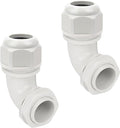 LeMotech M32 Cable Gland, 90 Degree Adjustable 18-25mm Strain Relief, Cord Connectors Nylon Joints with Gaskets, 2 Pcs, Grey