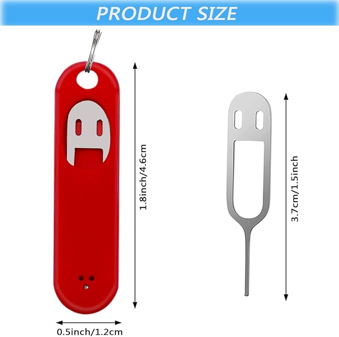 6 Pack SIM Card Removal Tool, Sim Card Tray Opening Tool Eject Pins Needle Opener Ejector Compatible with All iPhone Apple iPad Samsung Galaxy Cell Phone Smartphone Watchchain Link Remover, Red,White