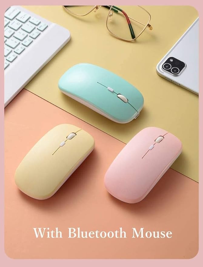 for iPad mini 5th Generation/iPad mini 4 Keyboard Case with Mouse and Rainbow Backlit Detachable Bluetooth Keyboard Cover,Pink