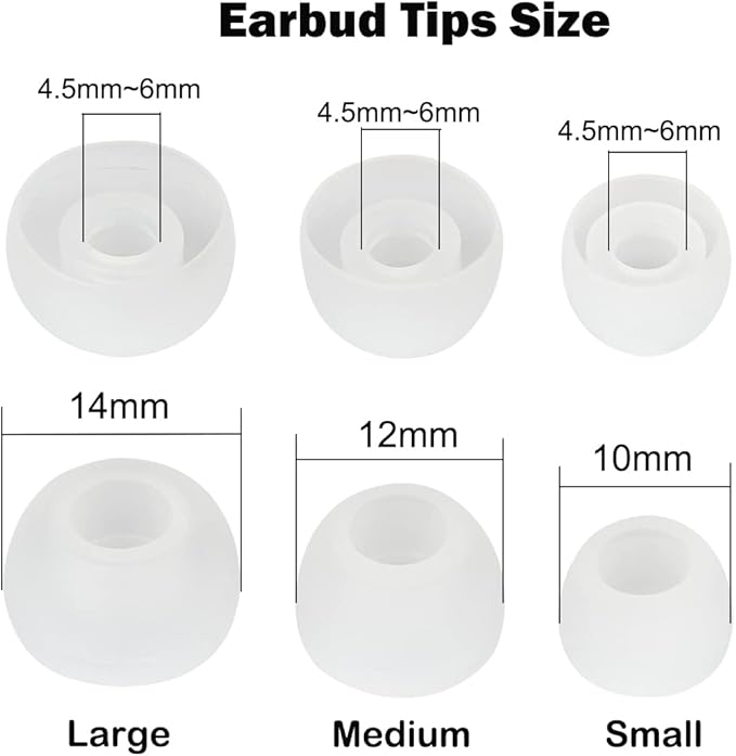 Earbud Tips - 9 Pairs Replacement Ear Tips Compatible With Powerbeats 2/3, LG, Samsung Earbuds - White