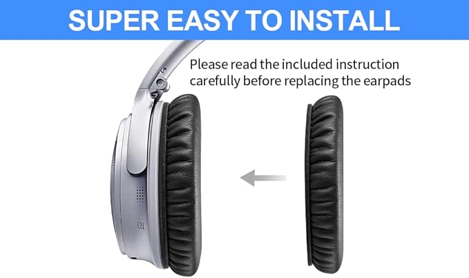 Thcbme Replacement Earpads for Bose Headphones, Bose Quietcomfort 35 Replacement Earpads, Black
