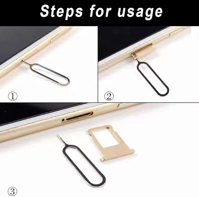 4 Pcs SIM Card Removal Openning Tool Tray Eject Pins Needle Opener Ejector Compatible with All iPhone Apple iPad HTC Samsung Galaxy Cell Phone Smartphone Watchchain Link Remover (Style A)