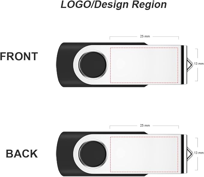 Personalized Flash Drives 4GB, Wooolken Customizable USB 2.0 Thumb Drives 10/20/50/100 Pack, Logo Memory Stick Custom Flash Drive Engraved Logo (Mixcolors)