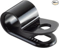 GTSE Black Nylon Plastic Cable Clamps, 1/4" Screw Mounts for Cable, Rope, Tube Management, 100 Pack