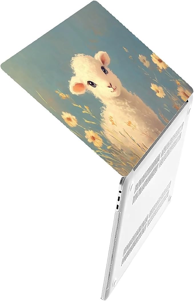 Compatible with MacBook Air 13.3 13.6 Inch Case 2022 2021 2020 2019 Plastic Hard Shell Case Cover,13.6 Air (A2681) M2 2022, Cute Little Lamb