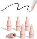 Replacement Pencil Tips for Apple Pencil Pro, Pen Tips for Apple Pencil 2nd Gen/1st Gen/USB-C, Wear-Resisting Pencil Nibs with Storage Box, Pen Nibs Set Compatible with Apple Pen (6 Pack, Pink)