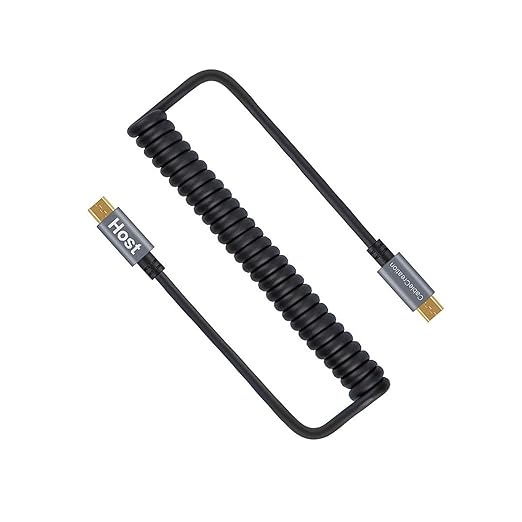CableCreation Micro USB to Micro USB Coiled Cable 0.56ft to 4ft, Coiled Micro OTG Cable with Gold Plated Connector Aluminium Shell Works for Raspberry Pi Zero, Smart Phones, DJI Remote, Black