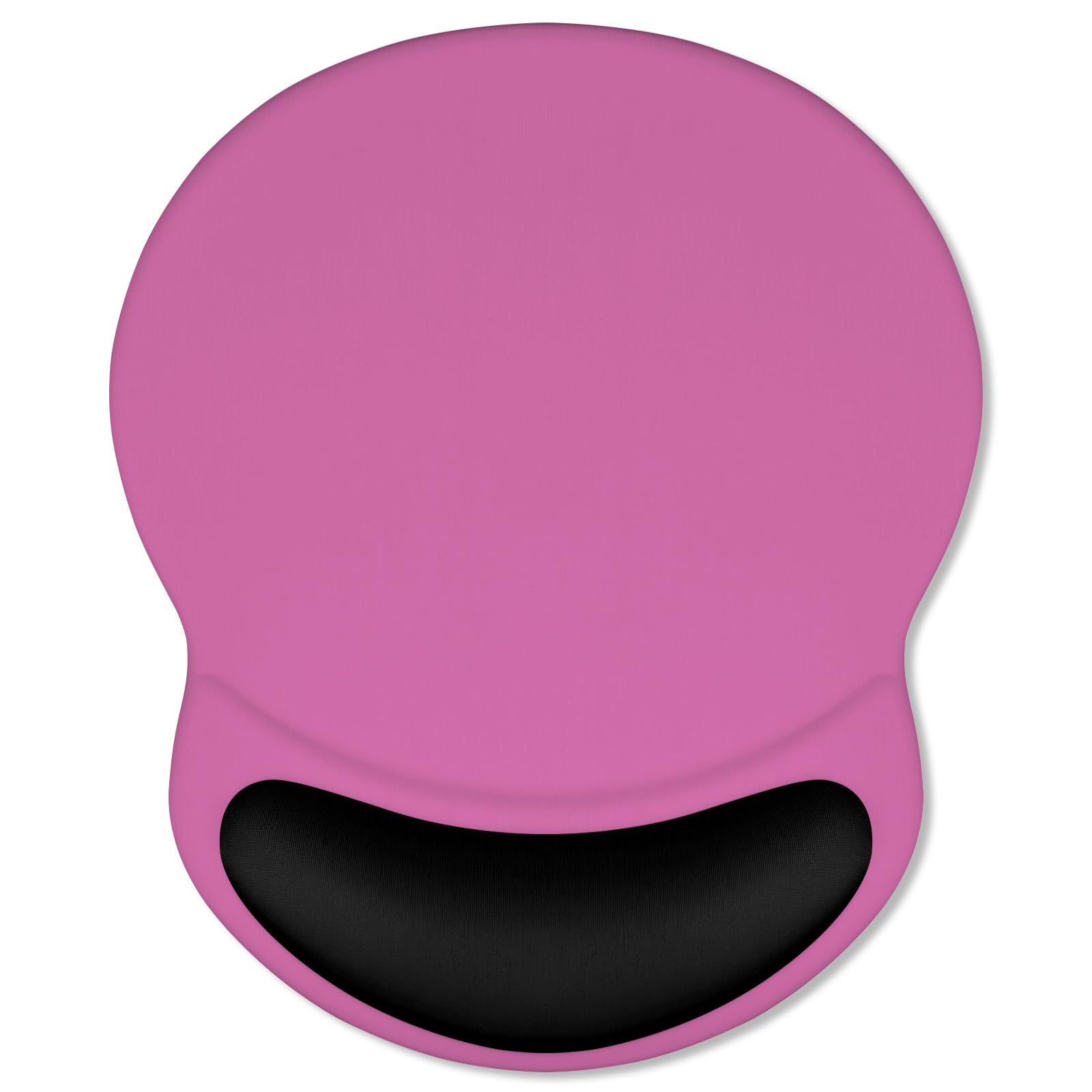 ITNRSIIET Ergonomic Mouse Pad with Comfort Gel Wrist Rest, Non-Slip PU Base, Smooth Textured Surface, Reduces Hand Fatigue & Wrist Pain, 8.7 x 7.2 Inch for Office Gaming Home, Black-Pink Contrast