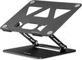Aoviho Adjustable Laptop Stand for Desk, Portable Laptop Stand Holder and Riser, Foldable Aluminum Notebook Computer Stand for MacBook Air Pro HP Lenovo Dell Samsung Chromebook, 10-15.6 inch, Black