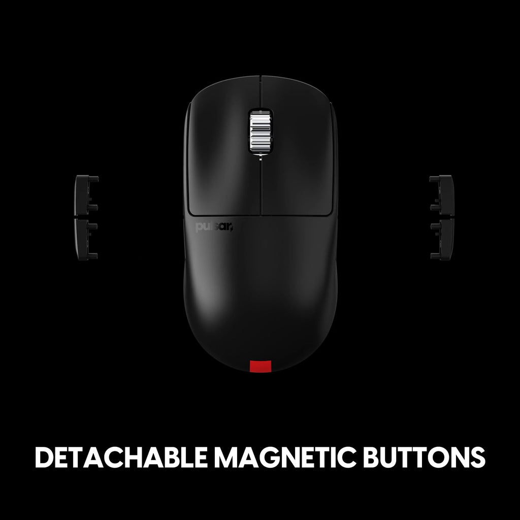 Pulsar Gaming Gears X2A v3 eS Wireless Gaming Mouse, Ultra Lightweight, Optical Switch, 32000 DPI, 750 IPS, XS-1 Sensor, 8k Compatible (Mini, Black)
