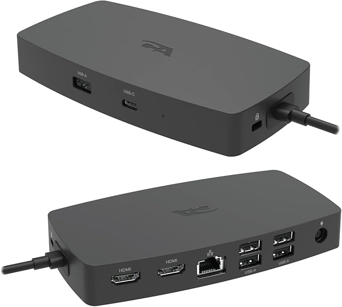 Cyber Acoustics Laptop Docking Station (DS-1000) – USB-C with Dual 4K HDMI Displays, Six USB Ports, Ethernet Port, Power for Laptop, TAA Compliant
