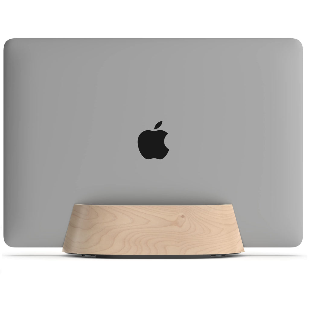 HumanCentric Vertical Laptop Stand in Maple Wood, Upright Adjustable Holder and Dock, Laptop Vertical Stand Fits MacBook Pro and Other Laptops.5" to 1.5", Clamshell Compatible