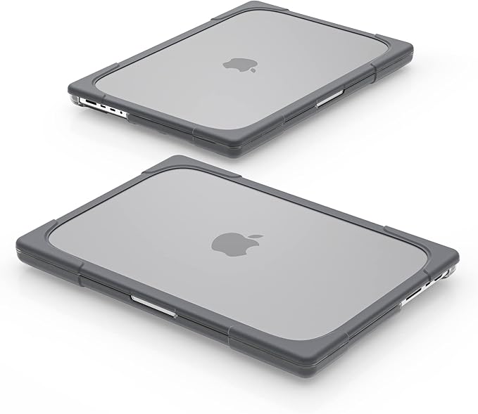 Batianda Compatible with New MacBook Pro 16 inch Case 2024 M4 Chip 2023 2021 Release with M3 M2 Pro Max, Heavy Duty Protective Plastic Hard Shell with Fold Kickstand & Keyboard Cover Protector, Gray