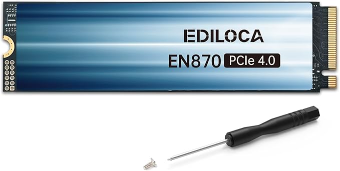 1TB SSD NVMe M.2 2280 PCIe Gen4 x4 Internal Solid State Drive - Up to 7400MB/s, 1TB SSD PS5 Dynamic SLC Cache, PS5 Compatible for Gaming PC Laptop(EN870)