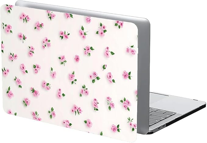 Compatible with MacBook Air 13.3 13.6 Inch Case 2022 2021 2020 2019 Plastic Hard Shell Case Cover,13.6 Air (A2681) M2 2022, Pink Rose