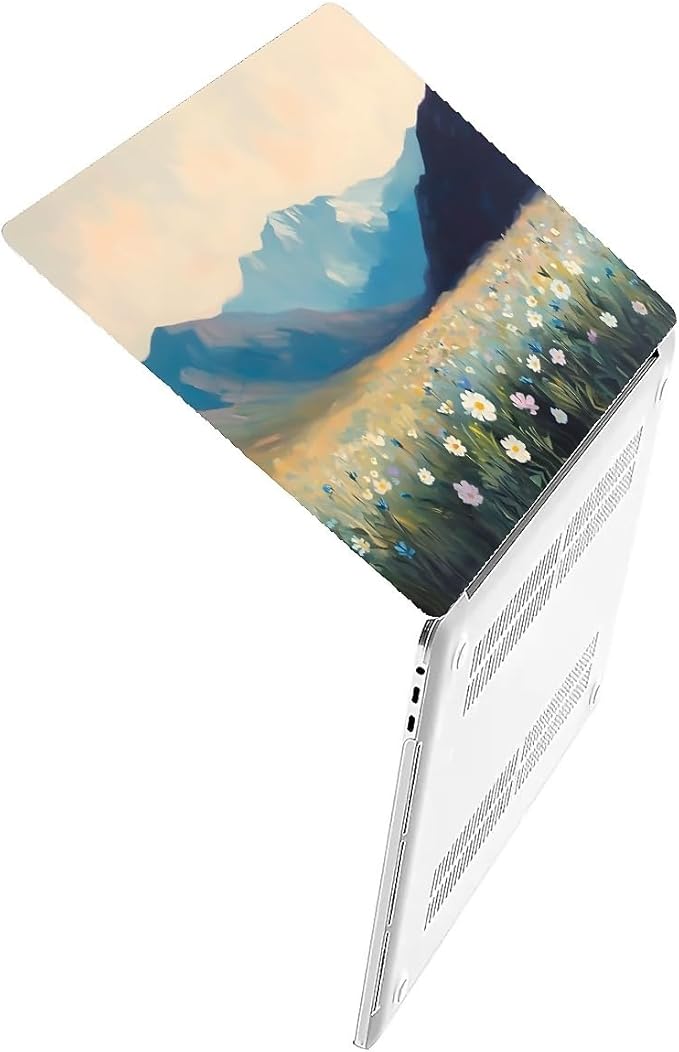Compatible with MacBook Air 13.3 13.6 Inch Case 2022 2021 2020 2019 Plastic Hard Shell Case Cover,13.3 Air (A1932/A2179/A2337), Wildflowers and Mountains