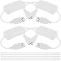 MKBKLLJY 4PCS USB Power Switch Cable USB 2.0 A Male to Female Extension Cord On/Off Adapter with Inline Rocker Switch with Cable Ties for Driving Recorder Small Desk Lamp LED Strip (White)