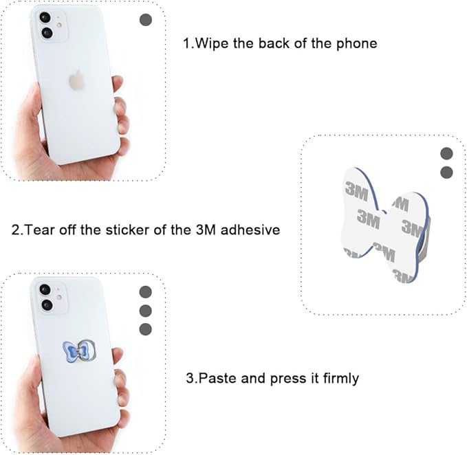 Bonoma Butterfly Phone Ring Holder, 3 Pack Universal Finger Ring Stand Grip Kickstand Ring, 360° Rotation Universal Stylish Stand Compatible with All Smartphones
