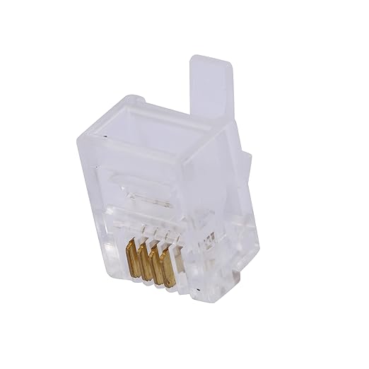 LanSenSu 25 Pack RJ11 Plug 6P4C Phone Modular Telephone Cord Connector Adapter Crimp