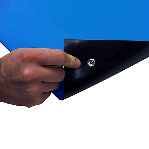 RubberStat Dual Layer ESD Compliant Workstation Rubber Table Mat Kit, Soldering, Cell Phone Repair, with Wrist Strap Set and Ground Cord - 24"x60" Royal Blue