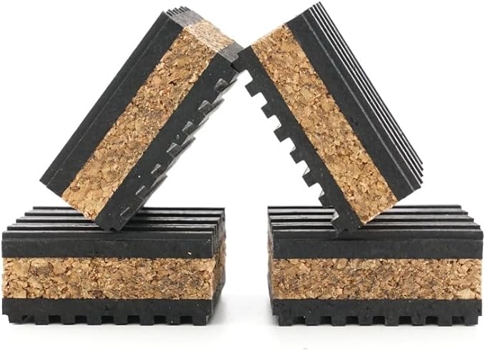 Sound Isolation Pads. Cork Pads for Turntables to Reduce Vibration & Skipping (1" Pack of 4)