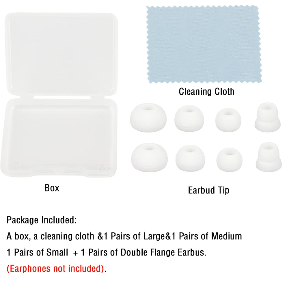 WKYMY Silicone Ear Tips Earbud Replacement Tips Earbuds Eargels Earpads Earbuds Tips Compatible with Powerbeats 2/3 Wireless Beats by Dre Headphones,4 Pairs(White)
