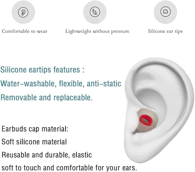 Silicone Earbud Covers - Replacement Ear Tips for In-Ear Headphones - S, M, L - 9 Pairs