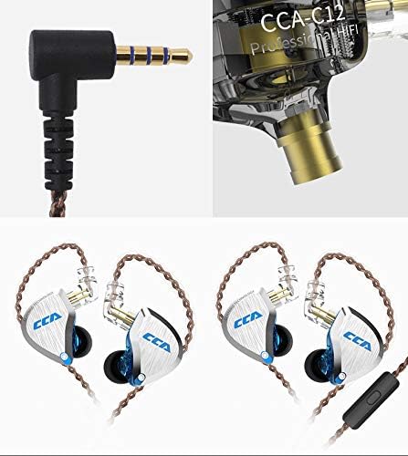 CCA C12 in Ear Monitor Headphones 5BA 1DD Hybrid HiFi IEM Earphones Noise Isolating Stereo Wired Earbuds for Musicians Audiophile Singers DJ
