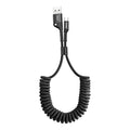 Baseus USB Type C Cable for Car, Retractable Cable(3FT) Curly USB A to USB-C Fast Charger Cord Compatible Samsung Galaxy S10 S9 S8 Plus Note 9 8, Moto Z, LG5/G6/V20, USB C Devices (Black)