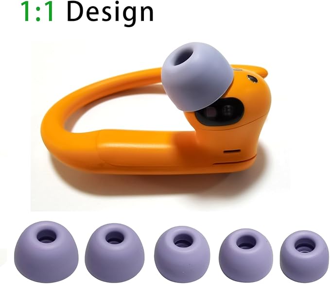 Replacement Earbud Tips for Powerbeats Pro2 Ear Tips [10 Pairs] – XL/L/M/S/XS Silicone Earbuds Tips Compatible with Beats Studio Buds/Beats Fit Pro/Solo Buds, Purple