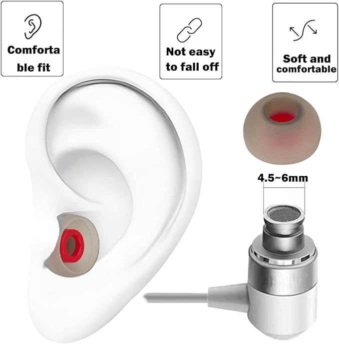 Earbud Tips Replacement Earbud Tips Earbud Replacement Tips Headphone Earbud Tips Silicone Earbud Tips Earbud Cap Compatible with Powerbeats 2 Powerbeats 3 Lg Samsung Earbuds Tips Red L 9 Pairs