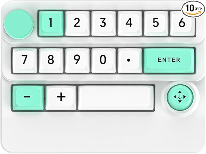 Adventurers W909 Wireless RGB Mechanical Numeric Keypad, Hot-Swappable, Macro-Programmable Numpad, Joystick & Knob Control for PC/Tablet/Laptop/Phone, Tri-Mode Connectivity (White)