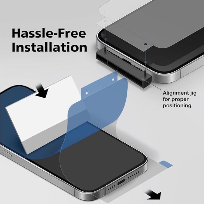 3-Pack Anti-Blue Light Matte Screen Protector For iPhone 13/iPhone 13 Pro [Support Fingerprint Unlock] Anti-Glare, Anti-Fingerprint [Eye Protection] Bubble-Free Installation with Alignment Jig