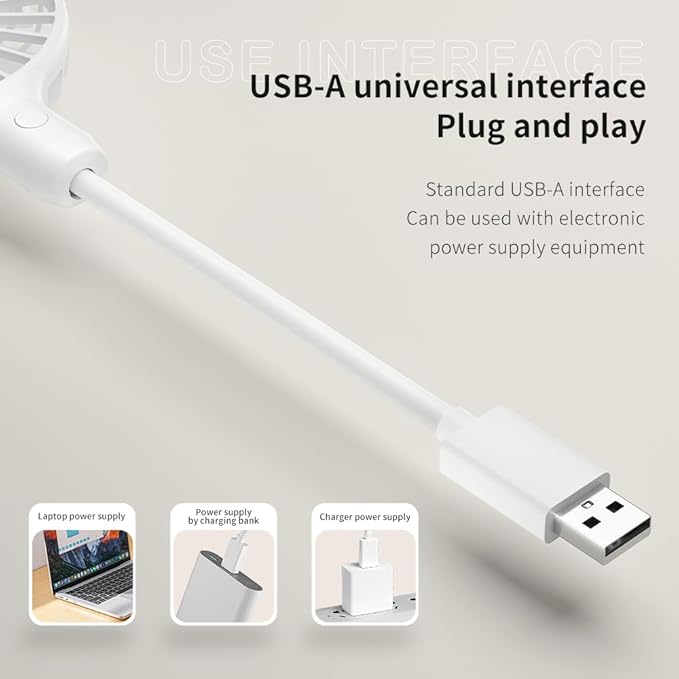 USB Fan, Mini Portable Fan for 360° Rotation, Small Personal Fan for Home Office, Desk Fan Compatible with All USB Outputs such as Laptop/Power Bank/Plug, Pocket Fan for Travel Commute(with switch)