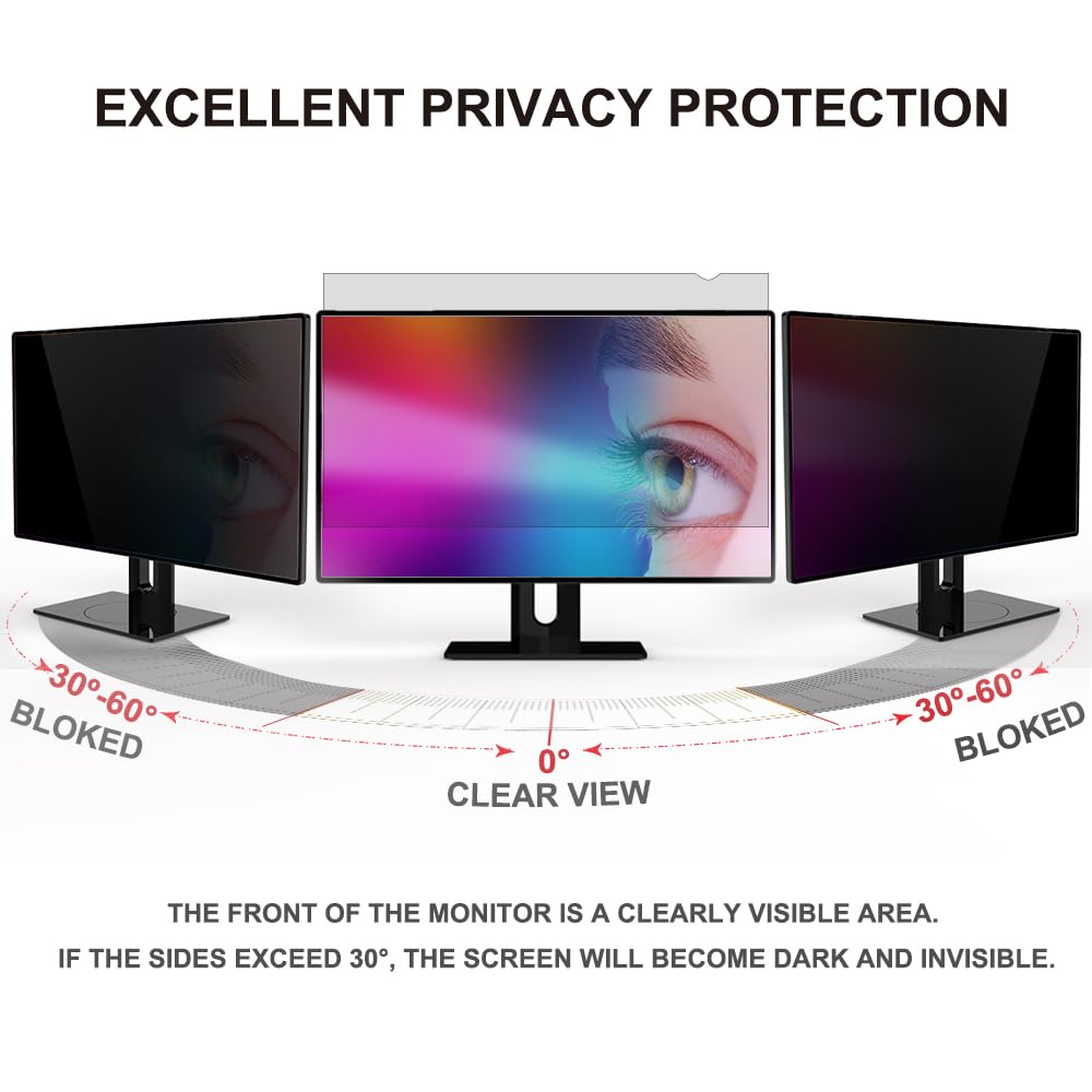 GUMIKE 2-PACK 24 inch Computer Privacy Screen Filter Suitable for 16:9 Aspect Ratio Widescreen Monitor - Blue Light Filter- Anti-Glare & Anti-Scratch Protector Film ([2-Pack] 24" Widescreen (16:9)