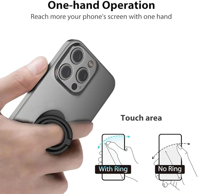 Magnetic Phone Grip Compatible with MagSafe, Magnetic Phone Ring Holder Finger Kickstand Wireless Charging Compatible, Double Cell Phone Rings Gripper Stand for MagSafe iPhone - Sparkle Blue