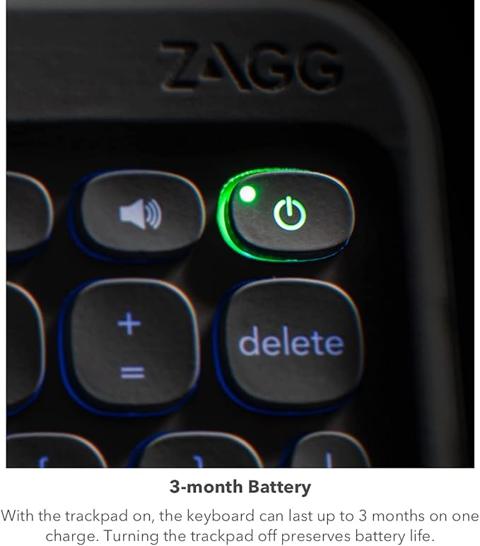 ZAGG Pro Keys Wireless Keyboard with Trackpad and Detachable Case - Compatible with The Apple iPad 10.2"(Gen 9,8,7) - Charcoal