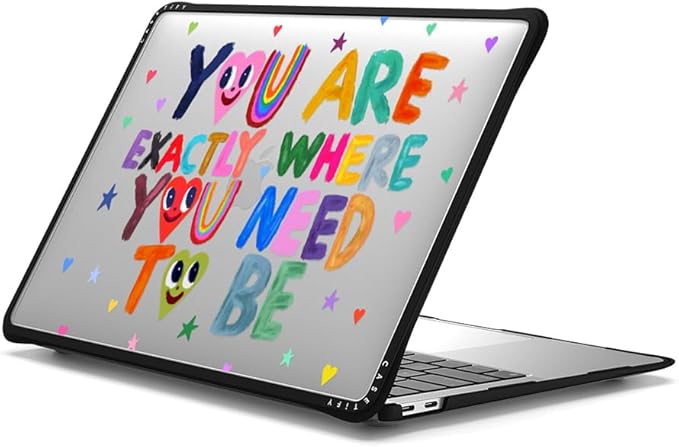 CASETiFY Impact MacBook Air 13" (M1/Intel) Case [Cushioned Impact Corners/Scratch-Resistant/Anti-Slip Grip] - You are Exactly - Clear Black