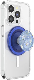 PopSockets Phone Grip for MagSafe with Kickstand, Magnetic Stand, Swappable Top, Secure Hold for iPhone MagSafe Cases, Phone & Tablet Grip - Blue Fields