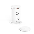 Jgstkcity Pop up Countertop Outlet,2.5in Hole Desk Grommet,White