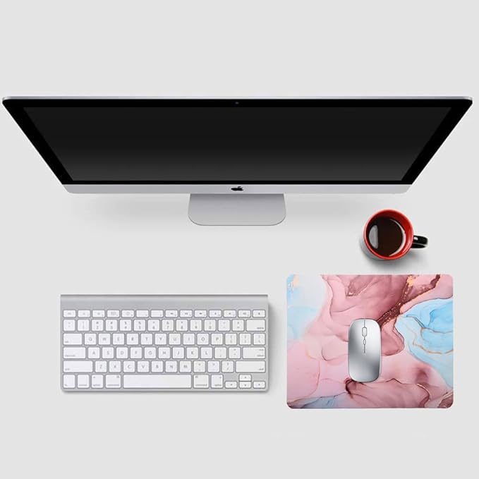 Mouse Pad, Gaming Mouse Pad, Non-Slip Rubber Base Mouse Mat with Designs for Laptop, Computer & Office, 9.5 x 7.9 x 0.12 inches (Marble 8)