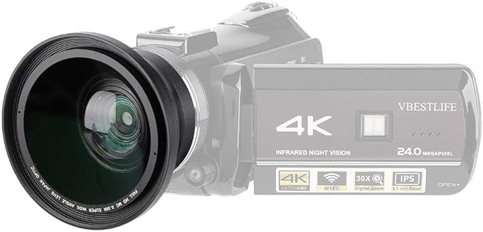37mm 0.39X Professional HD Wide Angle Lens with Macro Lens and 37mm Phone Clip for Camcorder DSLR Camera