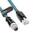 Alvin's Cables M12 8 Pin Male to RJ45 Shielded Ethernet Cable M12 X Coded 8 Position Cat6a Cable for Cognex Industrial Camera 15M/49.2ft