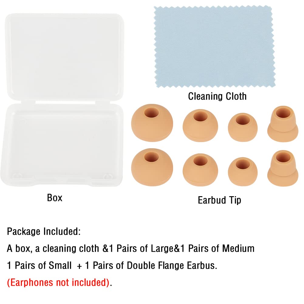 Replacement Silicone Ear Bud Tips Earbuds Cap Compatible with Powerbeats 1/2/3 Wireless Beats by Dre Headphones,4 Pairs Earbud Tips(Gold)