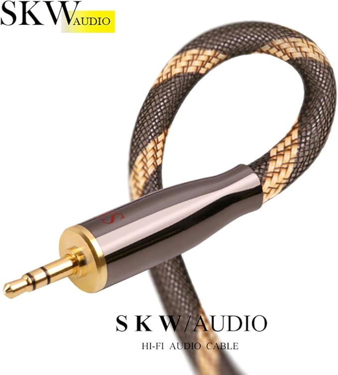 SKW Audiophiles High Gauge AUX Cable 3.5mm Male to Male Jack Cable with Diameter 6.8mm Stereo Audio Cable 3.2ft (1m)